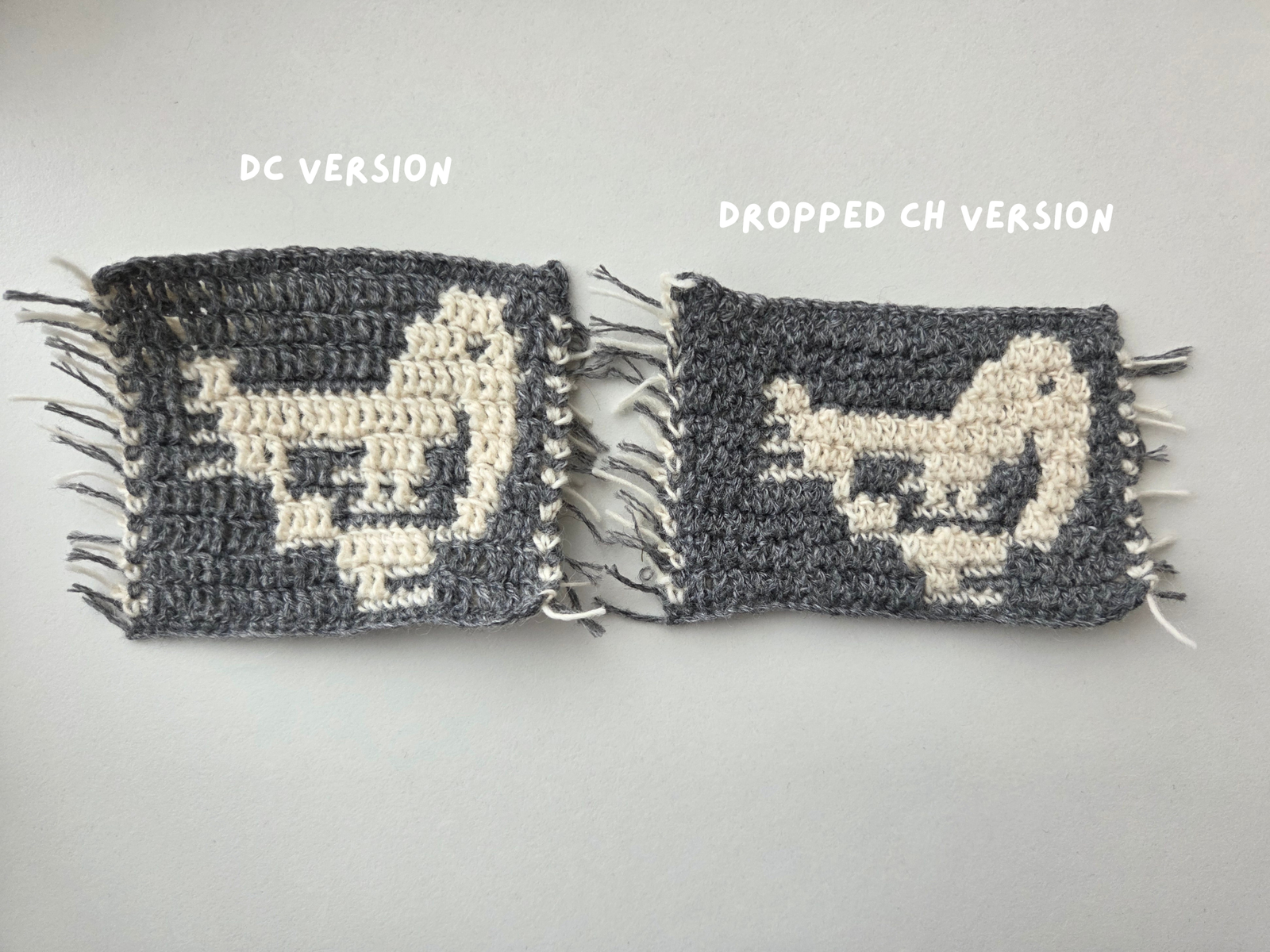 Double Crochet vs Vertical Chain Mosaic Crochet