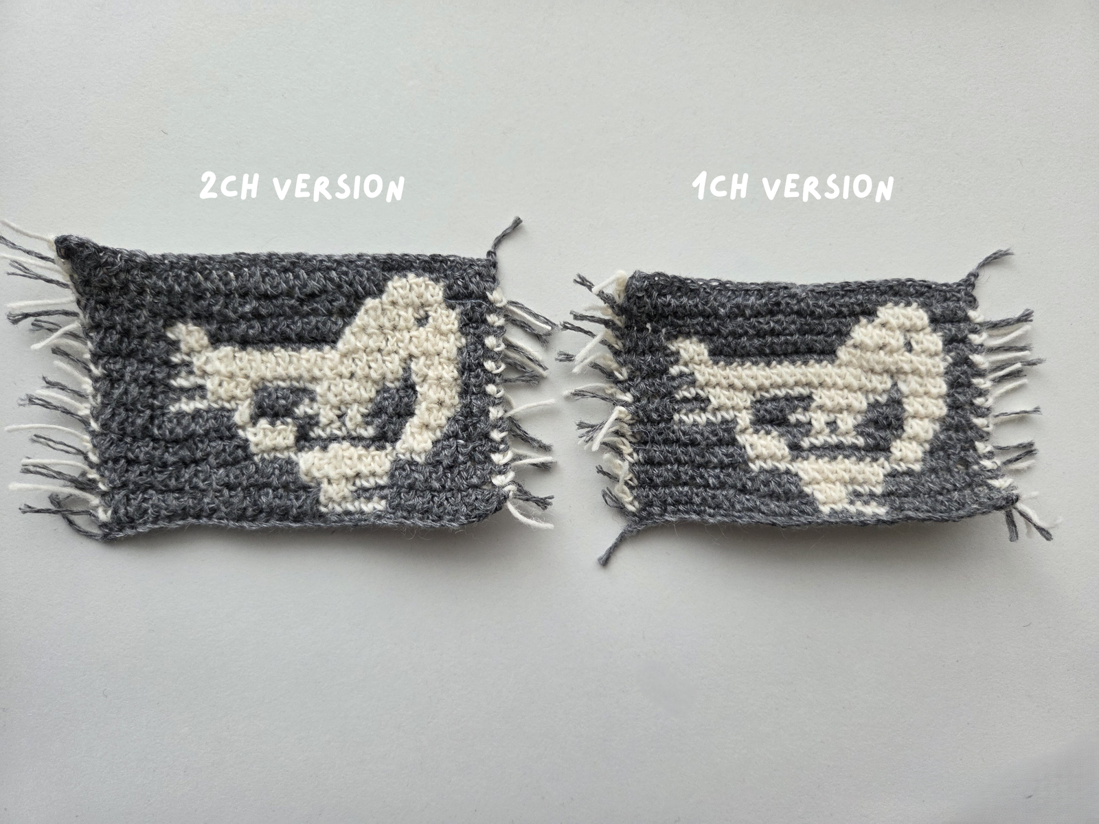 Vertical chain mosaic crochet differences