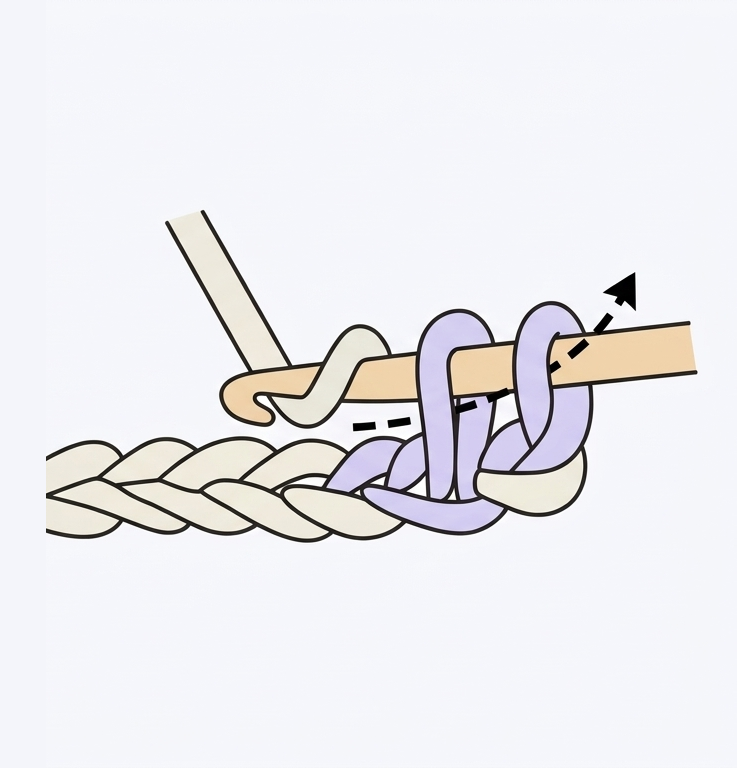 Single crochet stitch illustration