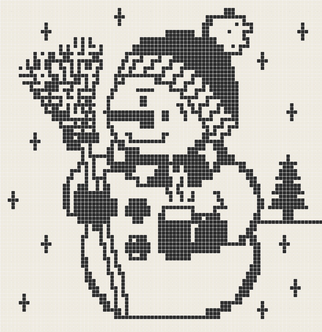 Snowman-free-pattern-pixel-art-image